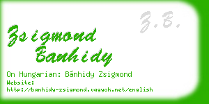 zsigmond banhidy business card