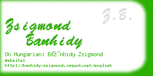 zsigmond banhidy business card